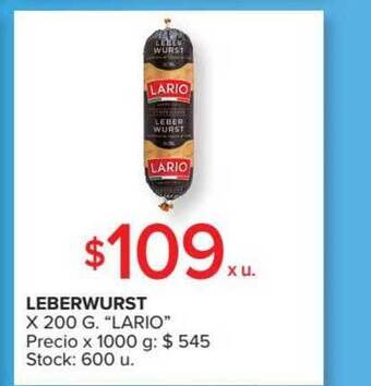 Carrefour Market "Lario" Leberwurst X 200g oferta