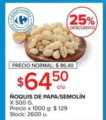 Carrefour Market Ñoquis De Papa / Semolín x 500g oferta