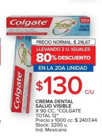 Carrefour Market "Colgate Total 12" Crema Dental Salud Visible x 90cc oferta