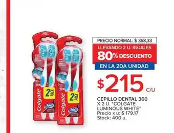 Carrefour Market "Colgate Luminous White" Cepillo Dental 360 x 2u oferta