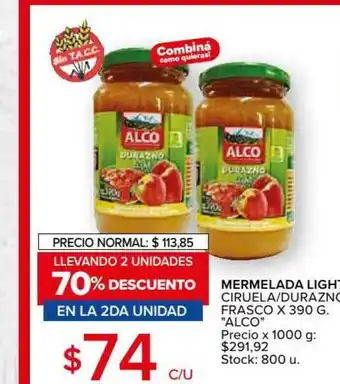 Carrefour Market "Alco" Mermelada Light Ciruela / Durazno Frasco x 390g. oferta