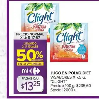 Carrefour Market "Clight" Jugo En Polvo Diet V/ Sabores x 7.5g oferta