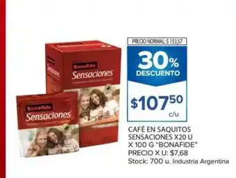 Carrefour Market "Bonafide" Café En Saquitos Sensacines x 20u x 100g oferta