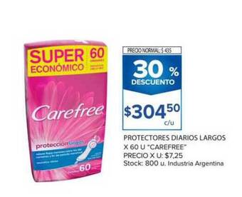 Carrefour Market "Carefree" Protectores Diarios Largos x 60u oferta