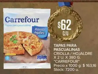 Carrefour Carrefour Tapas Para Pascualinas Criolla / Hojaldre x 2u x 380g oferta
