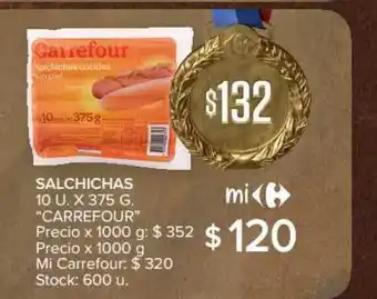 Carrefour Carrefour Salchichas 10u x 375g oferta