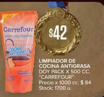 Carrefour Carrefour Limpiador De Cocina Antigrasa Doy Pack x 500cc oferta
