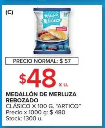 Carrefour Market "Artico" Medallón De Merluza Rebozado Clásico x 100g oferta