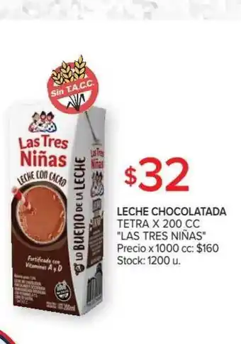Carrefour Market "Las Tres Niñas" Leche Chocolatada Tetra x 200cc oferta