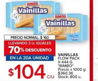 Carrefour Bimbo Vainillas Flow Pack x 444g oferta