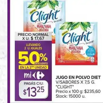 Carrefour Clight Jugo En Polvo Diet V Sabores x 7.5g oferta