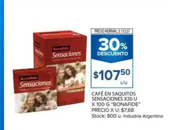 Carrefour Bonafide Café En Saquitos Sensaciones x20u x 100g oferta