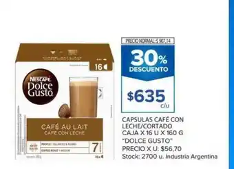 Carrefour Dolce Gusto Capsulas Café Con Leche Cortado Caja x 16u x 160g oferta