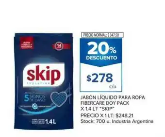 Carrefour Skip Jabón Líquido Para Ropa Fibercare Doy Pack x 1.4lt oferta
