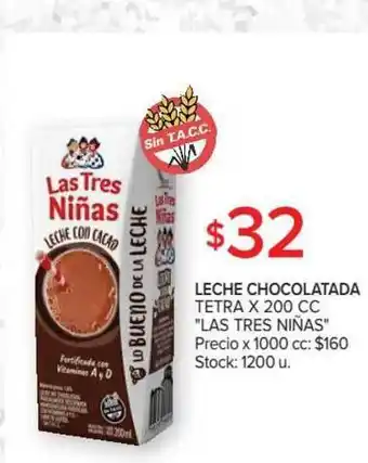Carrefour Las Tres Niñas Leche Chocolatada Tetra x 200cc oferta