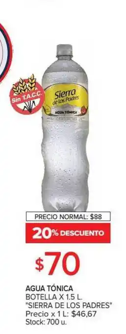 Carrefour Sierra De Los Padres Agua Tónica Botella x 1.5L oferta