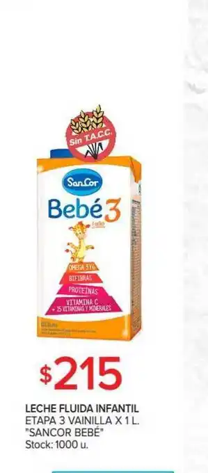 Carrefour Sancor Bebé Leche Fluida Infantil Etapa 3 Vainilla x 1L oferta