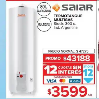 Carrefour Saiar Termotanque Multigas oferta