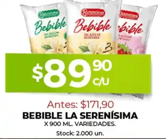 Supermercados Tadicor Bebible La Serenísima x 900 ml. Variedades oferta