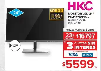 Carrefour HKC Monitor Led 24" HK24FHDPMA oferta
