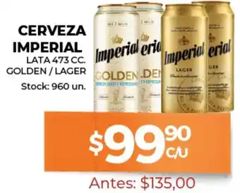 Supermercados Tadicor Cerveza Imperial Lata 473 cc. Golden/Lager oferta