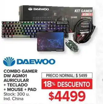 Carrefour Daewoo Combo Gamer DW AGM01 Auricular + Teclado + Mouse + Pad oferta