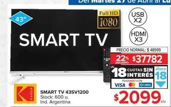 Carrefour Kodak Smart TV 43SV1200 oferta