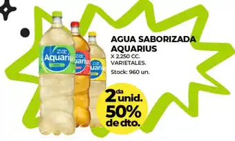 Supermercados Tadicor 2da unid. 50% de dto. Agua Saborizada Aquarius x 2,250 cc. Varietales oferta