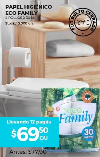 Supermercados Tadicor Papel Higiénico Eco Family 4 Rollos x 30 m. oferta