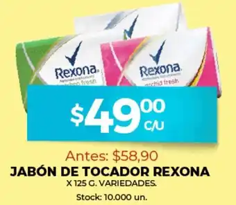 Supermercados Tadicor Jabón de Tocador Rexona x 125 g. Variedades oferta