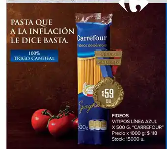 Carrefour Carrefour Fideos V Tipos Línea Azul x 500g oferta