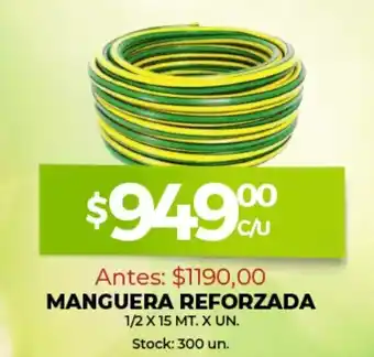 Supermercados Tadicor Manguera Reforzada 1/2 x 15 Mt. x Un. oferta