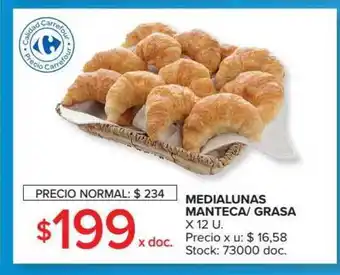 Carrefour Medialunas Manteca / Grasa x 12u oferta