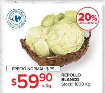 Carrefour Repollo Blanco x kg oferta