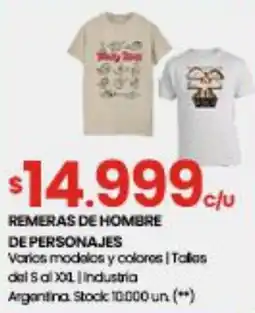 Changomas Remeras de hombre depersonajes oferta