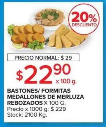 Carrefour Bastones / Formitas Medallones De Merluza Rebozados x 100g oferta