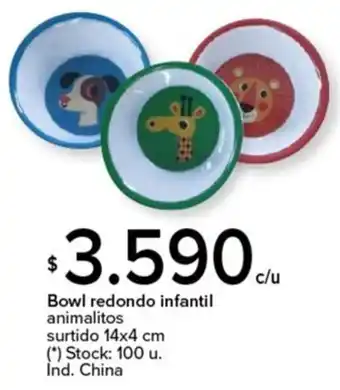 Carrefour Bowl redondo infantil animalitos surtido oferta