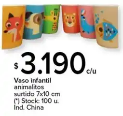 Carrefour Vaso infantil animalitos surtido oferta