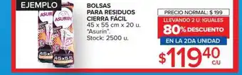 Carrefour Asurín Bolsas Para Residuos Cierra Fácil 45 x 55cm x 20u oferta