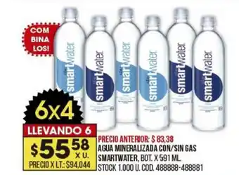 Coto Agua Mineralizada Con Sin Gas Smartwater x 591ml oferta