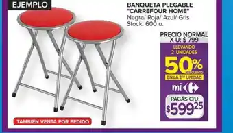 Carrefour Carrefour Home Banqueta Plegable Negra / Roja /Azul /Gris oferta