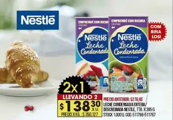 Coto Leche Condensada Entera Descremada Nestle oferta