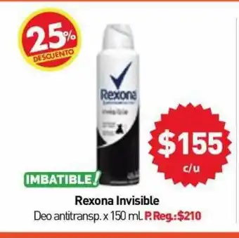 Anika Shop Rexona Invisible Deo Antitransp 25% Descuento oferta
