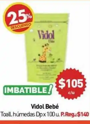 Anika Shop Vidol Bebé Toall Húmedas Dp x 100u oferta
