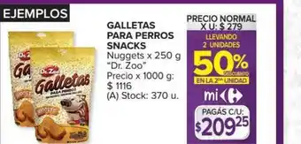Carrefour Dr. Zoo Galletas Para Perros Snacks Nuggets x 250g oferta