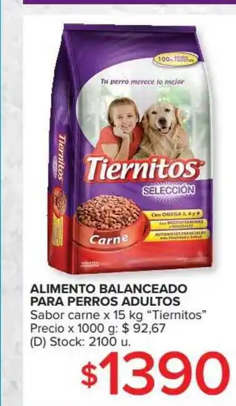 Carrefour Tiernitos Alimento Balanceado Para Perros Adultos Sabor Carne x 15kg oferta