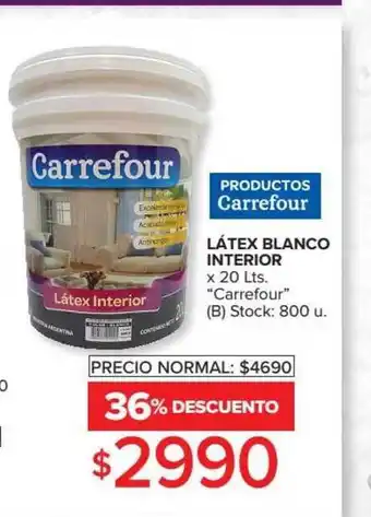 Carrefour Carrefour Látex Blanco Interior x 20lts oferta