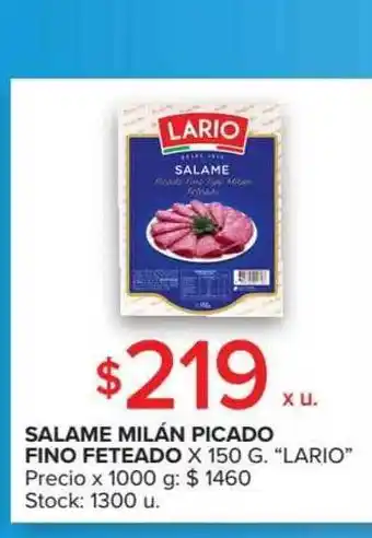 Carrefour Lario Salame Milán Picado Fino Feteado x 150g oferta