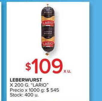 Carrefour Lario Leberwurst x 200g oferta
