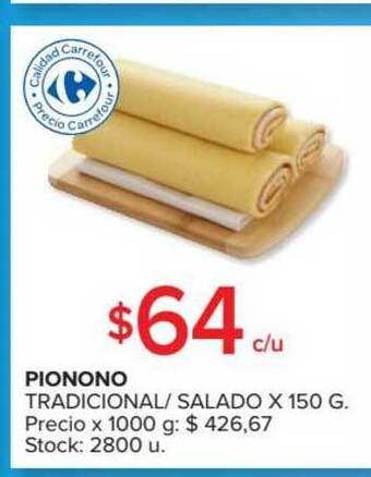 Carrefour Pionono Tradicional / Salado x 150g oferta